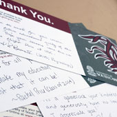 TAG dayThank you cards written by students to Carolina's Promise donors
